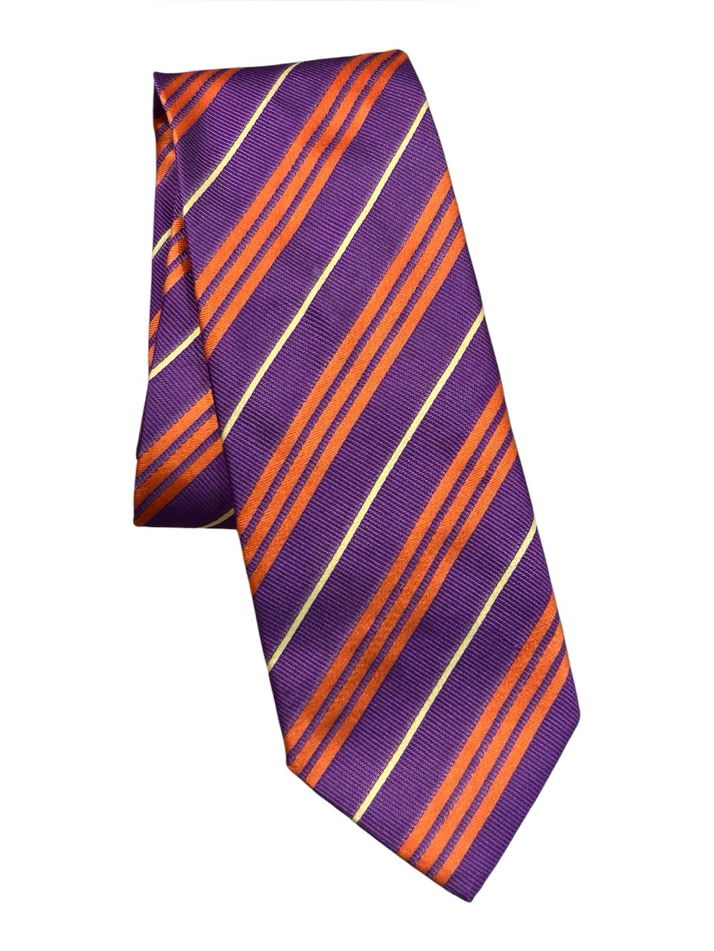 Gentleman’s Corner Striped Purple & Orange‎ Men’s Silk Tie Formal England Made